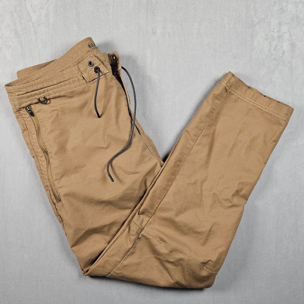 Roark Adventure Layover 2.0 Pants Mens 33x29 Brown Nylon Blend Stretch Hiking